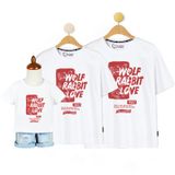 Áo Gia Đình Familylove - Mẫu Áo Đồng Phục Gia Đình Họa Tiết Chibi Wolf Rabbit Love Chất Liệu Cotton 100% Co Giãn
