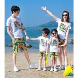 Đồng phục đi biển Familylove - Bộ Quần Áo đồng phục gia đình đi biển mẫu Shark Sound Level Sure Out