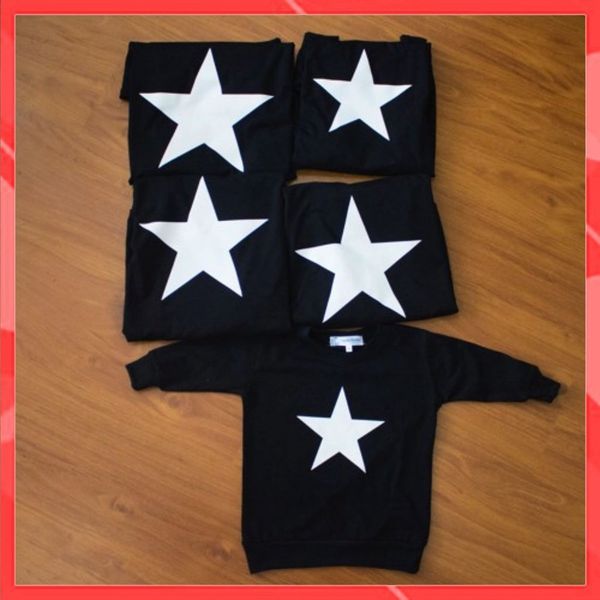 Áo Hoodie Gia Đình Familylove - Áo Hoodie hình Ngôi Sao Thương Chất Liệu Nỉ Da Cá Cao Cấp