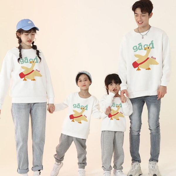 Áo sweater gia đình Familylove - Áo Sweater họa tiết chú vịt Gaga Duck đáng yêu chất liệu nỉ da cá cao cấp