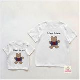 Áo thun bé trai bé gái Familylove - Áo phông trẻ em chú gấu Pooh tim bear đáng yêu chất liệu cotton 100% thoáng mát