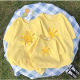 Áo gia đình Familylove - đồ gia đình họa tiết Mặt trời  chất liệu cotton 100%