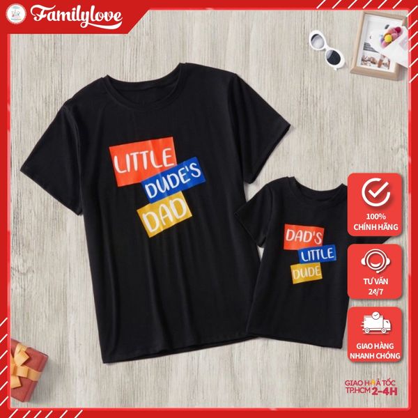 Set áo gia đình Dad Dude - Little Dude - Thời trang Familylove   Hàng chuẩn thương hiệu