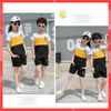 Bộ quần áo bé trai Familylove - Set quần áo trẻ em phối 3 màu Trắng Vàng Đen đẹp chất cotton 100% mềm mịn thoáng mát