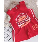 Bộ  ba lỗ bóng rổ cho bé trai Size từ 9-40kg. Chuẩn shop - Tem hiệu Thun cotton 100% co giãn 4 chiều, mát, mịn