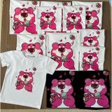Áo gia đình Familylove - đồ gia đình họa tiết gấu dâu LOTSO đáng yêu chất liệu cotton 100% cao cấp