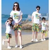 Đồng phục đi biển Familylove - Bộ Quần Áo đồng phục gia đình đi biển mẫu Shark Sound Level Sure Out