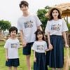 Áo gia đình Familylove - Set áo gia đình họa tiết chữ SMILE SMILE dễ thương chất liệu cotton 100% co giãn