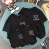 Áo gia đình Familylove - đồ gia đình họa tiết trái tim Smile đáng yêu chất liệu cotton 100%