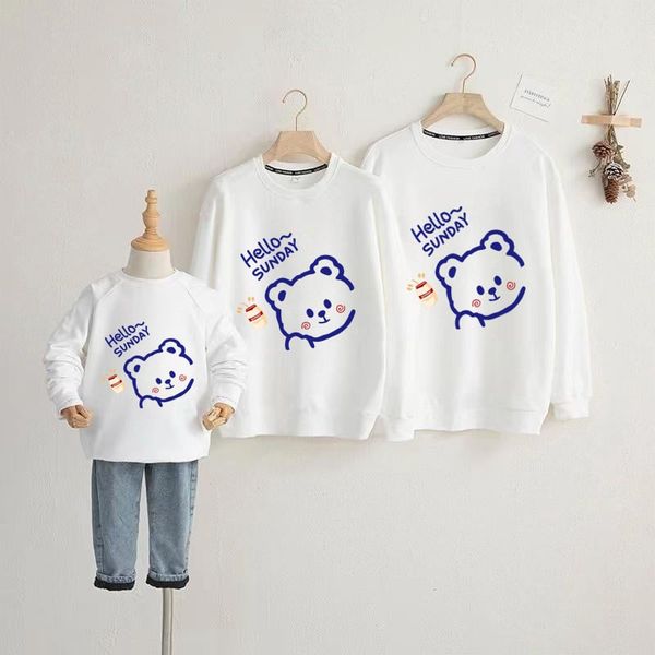 Áo sweater gia đình Familylove - Áo Sweater họa tiết gấu đáng yêu Hello Sunday chất liệu nỉ da cá cao cấp