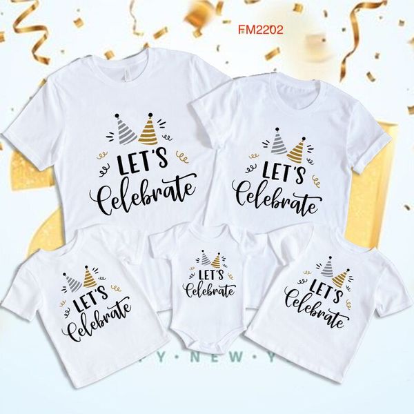 Áo gia đình Familylove - Mẫu Áo gia đình Tết 2022 - Let's Celebrate chất liệu cotton co giãn 4 chiều mát - FM2202
