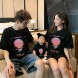 Áo gia đình Familylove - đồ gia đình họa tiết Mặt trời lặn Chduykur  chất liệu cotton 100%