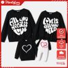 Áo Sweater Gia Đình Familylove - Mẫu Áo Sweater Family Họa Tiết Trái Tim All You Need Is Love Chất Nỉ Da Cá Cotton 100%