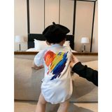 Áo gia đình Familylove - đồ gia đình họa tiết hoạt Trái Tim sắc màu chất liệu cotton 100%