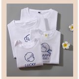 Áo gia đình Familylove -Áo gia đình Họa Tiết Chibi Đáng Yêu Happy Girl Lucky Boy chất liệu cotton 100% co giãn