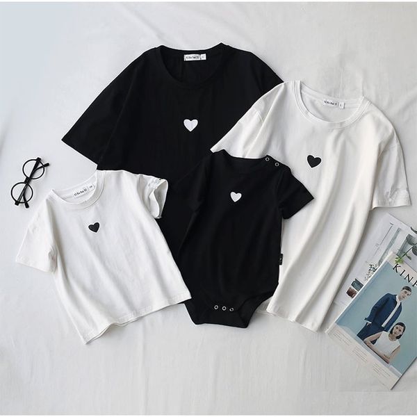 Áo gia đình Familylove - đồ gia đình và bodysuite cho bé chất liệu cotton 100% họa tiết trái tim