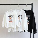 Áo sweater nỉ nữ cao cấp Familylove – Set họa tiết Gấu Space chất lừ với 3 màu Đỏ Đen Trắng