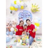 Áo Gia Đình - Đồng Phục Gia Đình Đẹp  (CÓ HÌNH THẬT + LOGO THƯƠNG HIỆU)  chữ Father Mother Baby Họa Tiết Bàn Chân