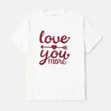 Áo Gia Đình Familylove - Đồng Phục Gia Đình In Chữ Love You More Xinh Xắn Cotton 100% Cao Cấp 2 Màu Trắng Đỏ Đô