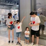 Áo gia đình Familylove – đồ gia đình in hình trái tim chữ Fantasia dễ thương chất cotton 100 co giãn