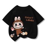 Áo thun cho bé Familylove - Áo phông cộc tay cổ tròn in hình LABUBU độc đáo nhiều màu sắc Chất liệu cotton 100% Size đại