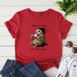 Áo thun phông nam nữ form rộng Familylove - Mẫu áo Unisex nữ  Cotton 100% cao cấp Con Lười Rất bận Very Busy