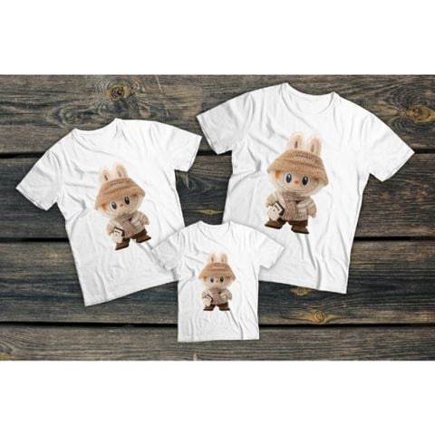 Áo gia đình Familylove - Set Gia Đình Gấu LABUBU Siêu dễ thương in 2 mặt chất liệu cotton 100 co giãn mát