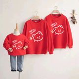 Áo sweater gia đình Familylove - Áo Sweater họa tiết gấu đáng yêu Hello Sunday chất liệu nỉ da cá cao cấp