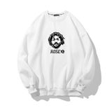 Áo hoodie nỉ cho nam form rộng Familylove – Set hình người chữ rose cool ngầu 3 màu trắng đen xám