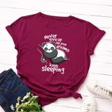 Áo thun phông nam nữ form rộng Familylove - Mẫu áo Unisex Chú Gấu Never give up - keep sleepin chất Cotton 100% cao cấp