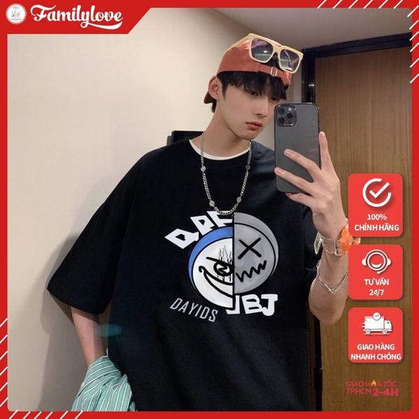 Áo Thun Nam Familylove - Mẫu Áo Thun Nam Tay Lỡ Dayids Chất Cotton 100% Cao Cấp
