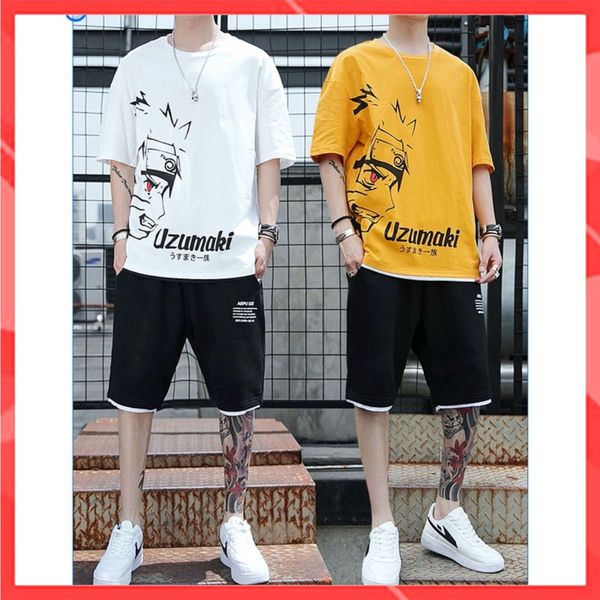 Bộ quần áo nam Familylove - Set quần áo nam Uzumaki chất liệu cotton 100% cao cấp trẻ trung năng động