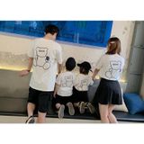 Áo gia đình Familylove - Mẫu Áo gia đình nét vẽ Gấu 2 mặt dễ thương