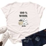 Áo thun phông nam nữ form rộng Familylove - Mẫu áo Unisex Chú Cừu 100& WOOL chất Cotton 100% cao cấp