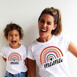 Áo Đôi Mẹ Bé Familylove - Mẫu Đôi Mẹ Và Bé Họa Tiết Cầu Vồng Mama Mini Xinh Xắn Chất Cotton 100 Cao Cấp