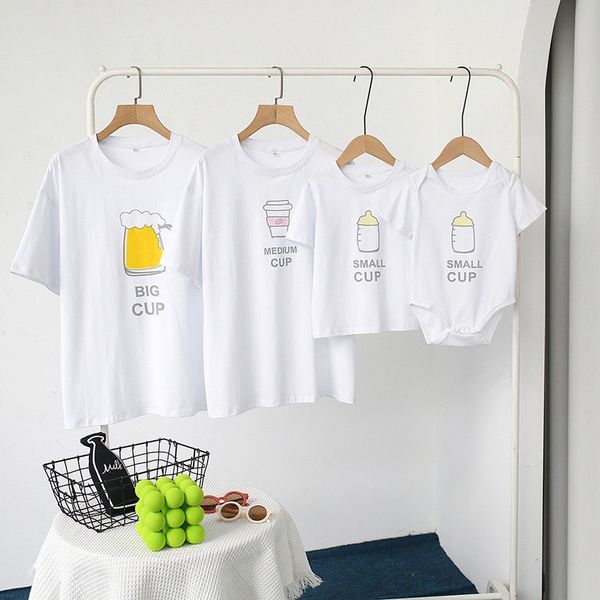 Áo Gia Đình Familylove - Mẫu Áo Gia Đình In Họa Tiết Cốc Beer ,Ly Cà Phê, Bình Sữa Chất Liệu Cotton 100% Co Giãn