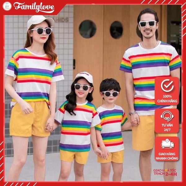 Familyove - Áo gia đình nhiều Sọc màu  - Thời trang Familylove   Hàng chuẩn thương hiệu