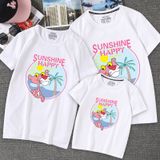 Áo Gia Đình Familylove - Mẫu Đồng Phục Gia Đình Họa Tiết Chú Báo Hồng Sunshine Happy Chất Liệu Cotton 100% Co Giãn