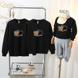 Áo sweater gia đình Familylove - Áo Sweater họa tiết Elegant Bear chất liệu nỉ da cá cao cấp