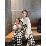Set Đôi Mùa Đông Mẹ bé Familylove - Mẫu Đồ Cho Gia đình Sweater Dài Tay Nhân Vật hoạt hình Chất Nỉ Da Cá Cotton 100%