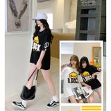 Áo thun nữ tay lỡ phông form rộng dáng Unisex - Mẫu Vịt B.Ducky Chất Cotton 100%