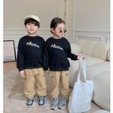 Áo Sweater Gia Đình Familylove- Mẫu Áo Gia Đình Sweater In Chữ Positive,chú Gấu Nhỏ Đáng Yêu  Chất Nỉ Da Cá Cotton 100%