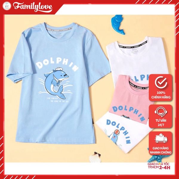 Áo gia đình Familylove - Mẫu Áo gia đình Cá Heo Dophin dễ thương Cotton 100%