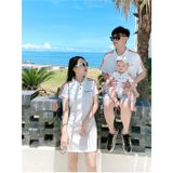 Áo Gia Đình Cổ Trụ Familylove - Đồng Phục Gia Đình Polo Có Cổ Good Luck phối sọc tay đẹp - Chất Liệu Nỉ Da Cá Cao Cấp