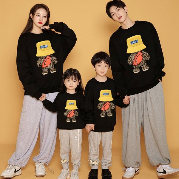 Áo sweater gia đình Familylove - Áo Sweater họa tiết gấu Forever chất liệu nỉ da cá cao cấp