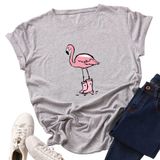 Áo thun phông nam nữ form rộng Familylove - Mẫu áo Con Cò Mang Giày 3 màu Xám Vàng Đỏ Đô Cotton 100%
