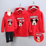 Áo Hoodie Gia Đình Familylove - Áo Hoodie Nón/Túi Mickey Mouse Dễ Thương Chất Liệu Nỉ Da Cá Cao Cấp