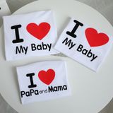 Áo gia đình Familylove - Mẫu Áo gia đình chữ I Love My Baby
