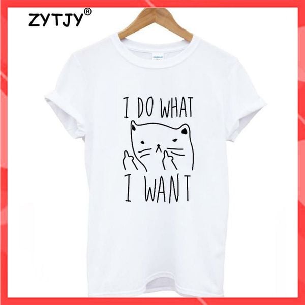 Áo thun phông nam nữ form rộng Familylove - Mẫu áo Unisex Chú Mèo I Do What I Want chất Cotton 100% cao cấp