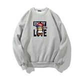 Áo hoodie nỉ cho nam form rộng Familylove – Áo mùa đông nam nữ chú khỉ mokey Enjoy Love